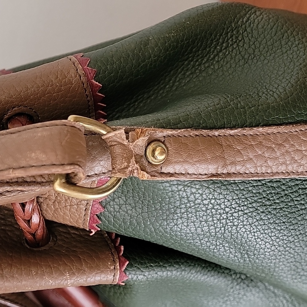 Dooney & Bourke Vintage Teton Drawstring Bucket Bag Green Drawstring - Picture 10 of 14